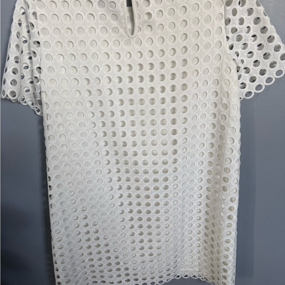 Tahari Arthur S Levine Women's Dress, Size 10 Eyelet Lined Dress Knee Length